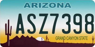 AZ license plate ASZ7398
