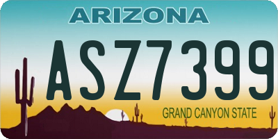 AZ license plate ASZ7399
