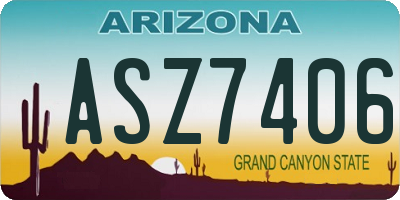 AZ license plate ASZ7406