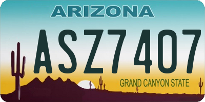 AZ license plate ASZ7407