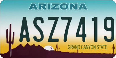 AZ license plate ASZ7419