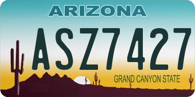 AZ license plate ASZ7427