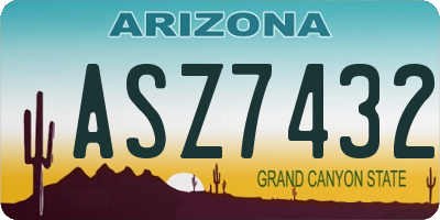 AZ license plate ASZ7432