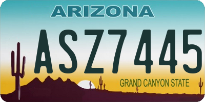 AZ license plate ASZ7445
