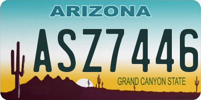 AZ license plate ASZ7446