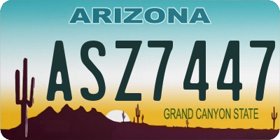 AZ license plate ASZ7447