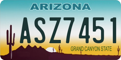 AZ license plate ASZ7451