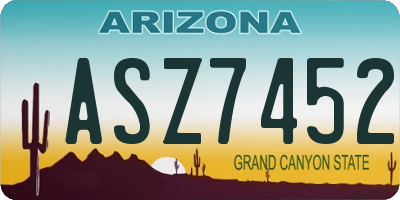 AZ license plate ASZ7452