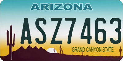 AZ license plate ASZ7463