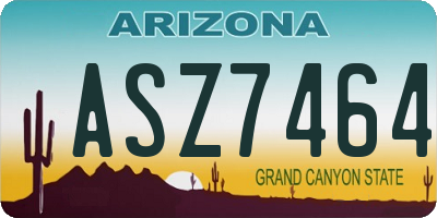 AZ license plate ASZ7464