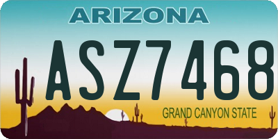 AZ license plate ASZ7468