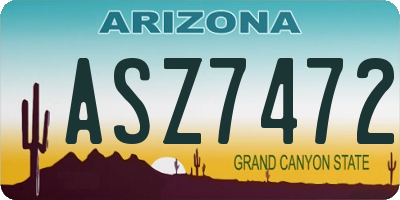 AZ license plate ASZ7472