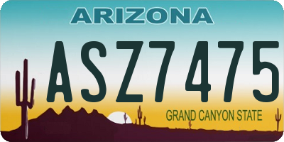 AZ license plate ASZ7475