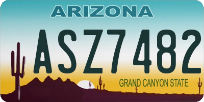 AZ license plate ASZ7482