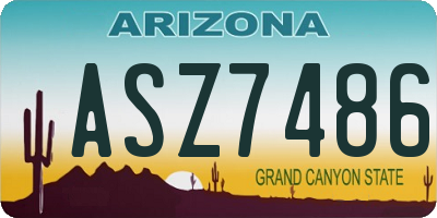 AZ license plate ASZ7486