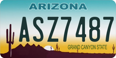 AZ license plate ASZ7487