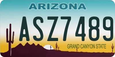AZ license plate ASZ7489