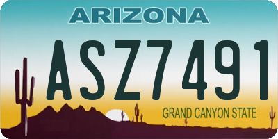 AZ license plate ASZ7491