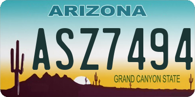 AZ license plate ASZ7494