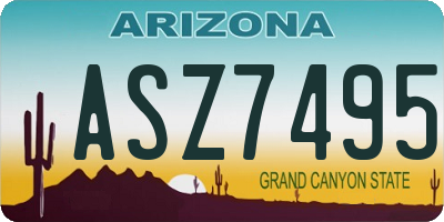 AZ license plate ASZ7495