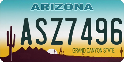 AZ license plate ASZ7496