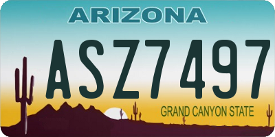 AZ license plate ASZ7497