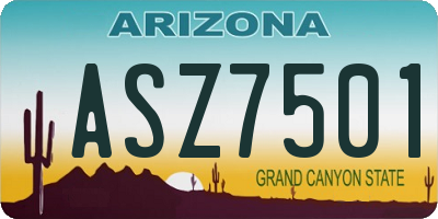 AZ license plate ASZ7501