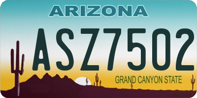 AZ license plate ASZ7502