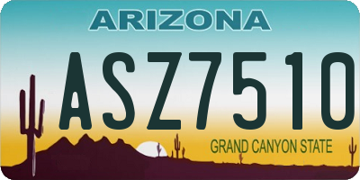 AZ license plate ASZ7510