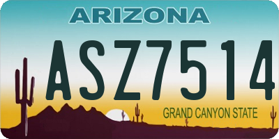 AZ license plate ASZ7514