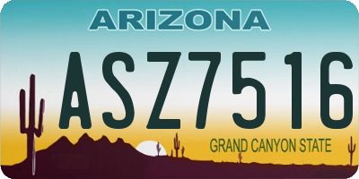 AZ license plate ASZ7516