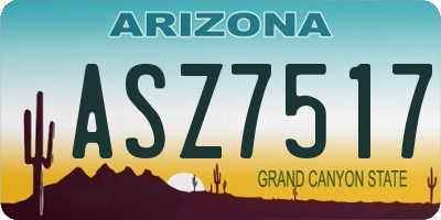 AZ license plate ASZ7517