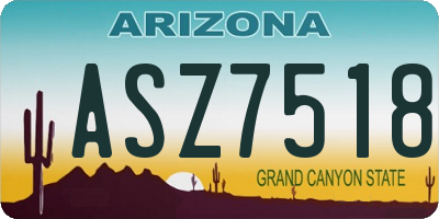 AZ license plate ASZ7518