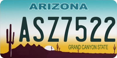 AZ license plate ASZ7522