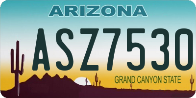 AZ license plate ASZ7530