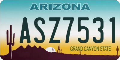 AZ license plate ASZ7531