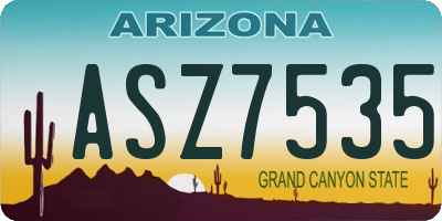AZ license plate ASZ7535