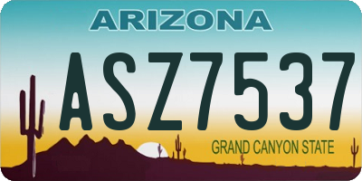 AZ license plate ASZ7537