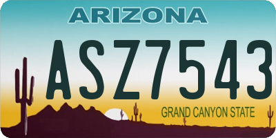 AZ license plate ASZ7543