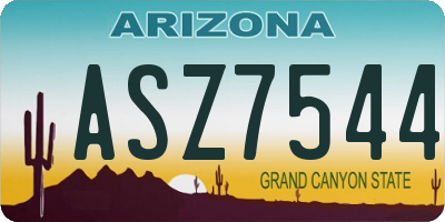 AZ license plate ASZ7544