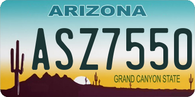 AZ license plate ASZ7550