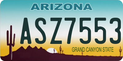 AZ license plate ASZ7553