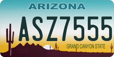 AZ license plate ASZ7555
