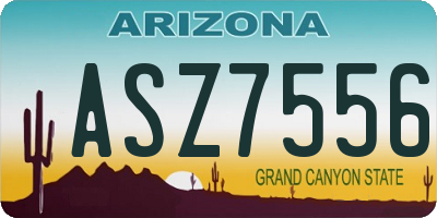 AZ license plate ASZ7556