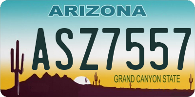AZ license plate ASZ7557