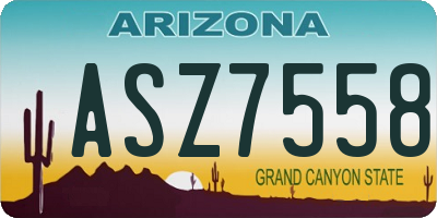 AZ license plate ASZ7558