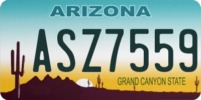 AZ license plate ASZ7559