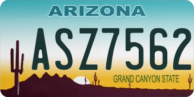 AZ license plate ASZ7562