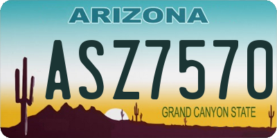 AZ license plate ASZ7570