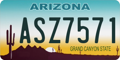 AZ license plate ASZ7571